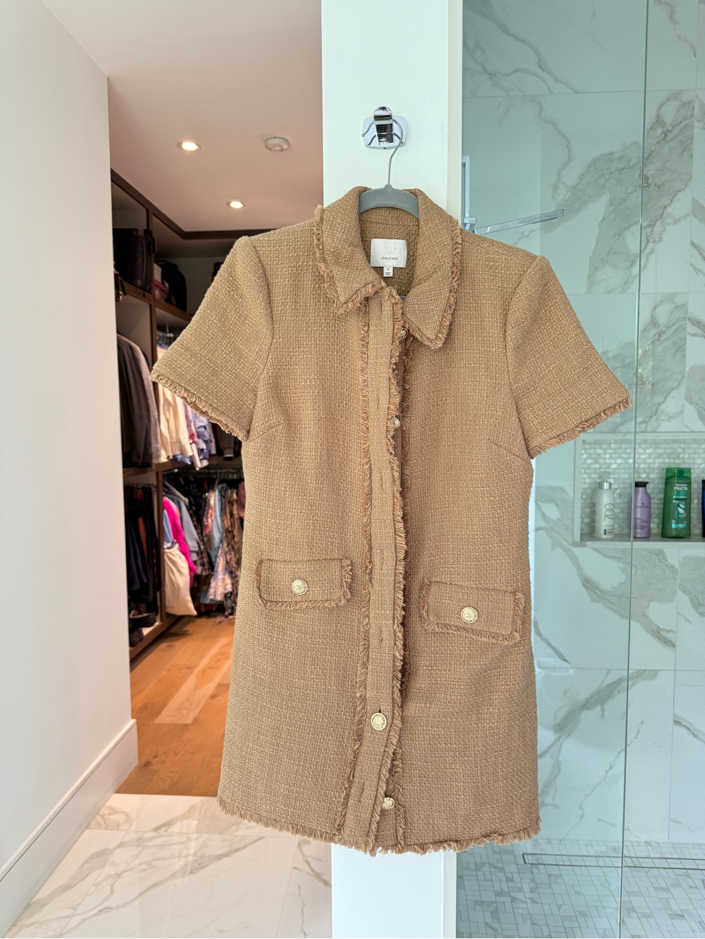 Cinq Sept Camel Boucl Jacket
